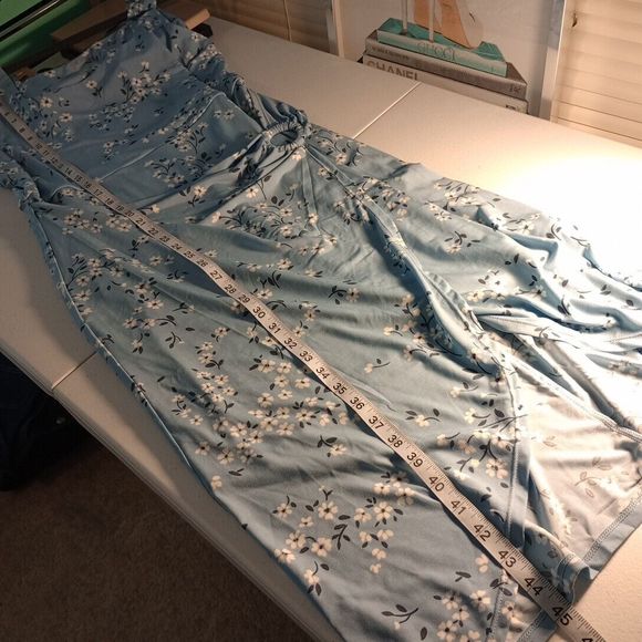 No Boundaries Sleeveless Midi Blue & White Floral Wrap Dress Womens 2XL NEW - Picture 7 of 7